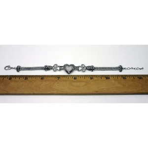 Lia Sophia LS Love Dust Herz Armband silberfarben mit 13 klaren mittleren Kristallen - Bild 1 von 6
