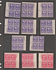 Collection of 11 1938 PREXI Plate Blocks Scott # 807 and 806 O.G. MNH - Picture 1 of 1