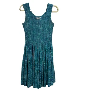 Go Fish Clothing & Jewelry Co. Shirred Batik Sleeveless Dress Size Small - Picture 1 of 5