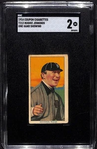 1910-19 Coupon Cigarettes (T213) # Hughie Jennings SGC 2 (French Quarter Find) - Picture 1 of 2