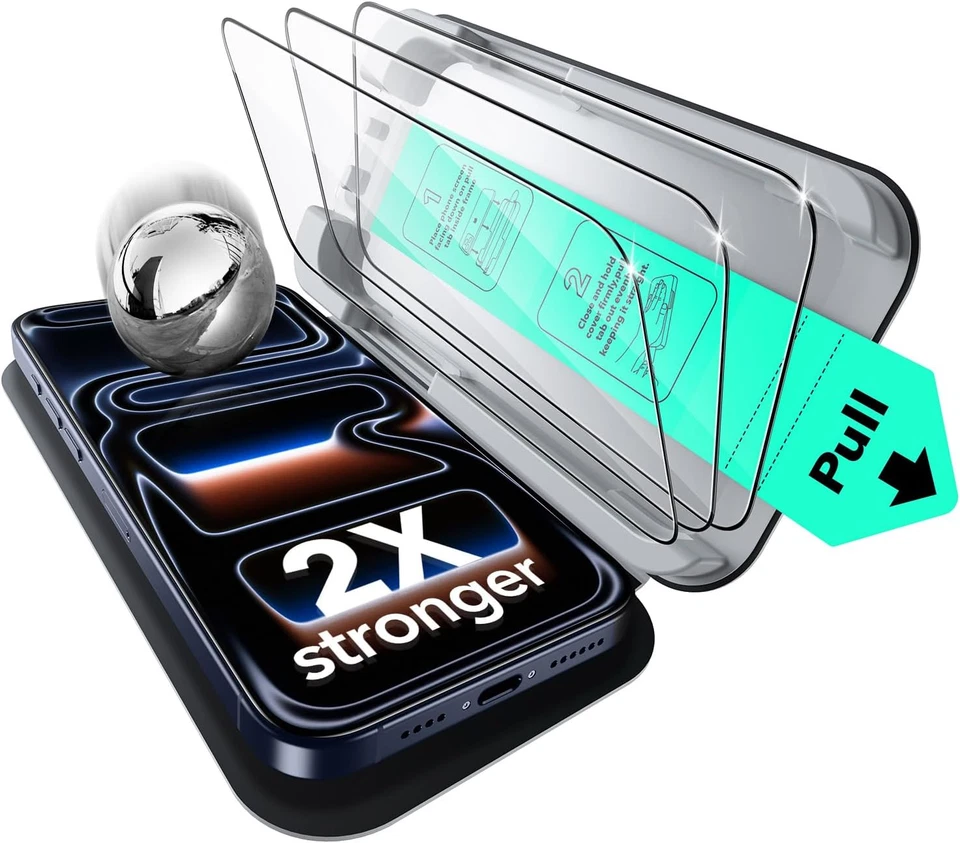 ESR 3 Pack for iPhone 17 Pro Max Screen Protector Military-Grade Shatterproof