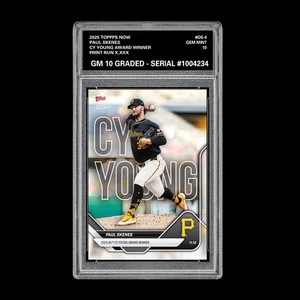 Graded 10 Paul Skenese CY Young Award Winner 2025 Topps Now #OS-4 Presale - Bild 1 von 2