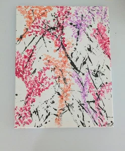 Abstraktes japanisches Kirschbaum Gemälde auf Leinwand - Bild 1 von 3