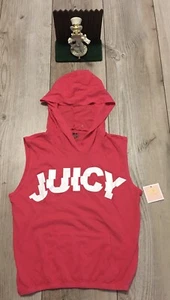 Juicy Couture Girls Graphic Sleeveless Hoodie $60 Size 10 New Pink - Picture 1 of 7