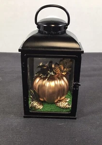 Bath and Body Works ORANGE PUMPKIN Black LANTERN Wallflower Plugin Light Up NEW - Picture 1 of 5
