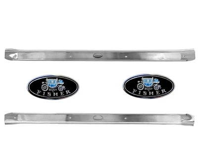 1968~1972 Chevelle El Camino GTO Door Sill Scuff Plate STAINLESS Pair w/Decal - Imagem 1 de 4