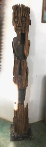 Museum piece.Large Figure, 160 cm  Antique borneo island Indonesia DAYAK PEOPLE - Picture 1 of 5