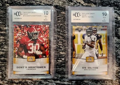 (2) "2012 LEAF DRAFT GOLD" BCCG/ Beckett Graded Football Card Lot - Image 1 of 4