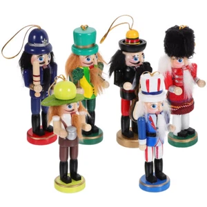6pcs Desktop Nutcracker Puppet Decoration Xmas Nutcracker Ornament UK - Picture 1 of 12