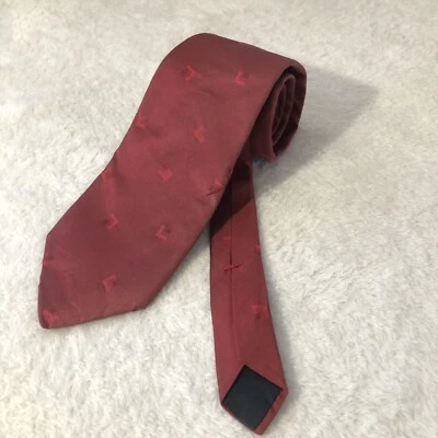 Vtg 80s New Wave Jordache 54”W x3”L Necktie Red Abstract Tie Punk - Image 1 of 4