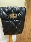 MALISSA J QUILTED NYLON CROSS BODY BAG HOLDS PHONE CHAIN STRAP  BLACK USED ONCE