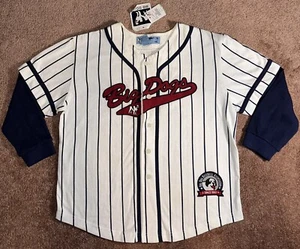Vintage Big Dogs Sportswear Kids Striped Embroidered Jersey Size 8/10 Y2K VHTF - Picture 1 of 6