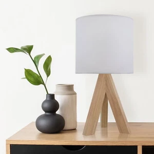 Table Lamp w/Fabric Shade Bedside Lamp Nightstand Lamp for Bedroom Living Room - Picture 1 of 11