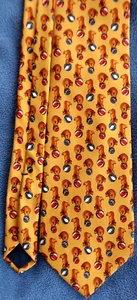 Vintage BROOKS BROTHERS Dancing Bear SILK TIE, Circus Ball - Made in USA - Picture 1 of 6