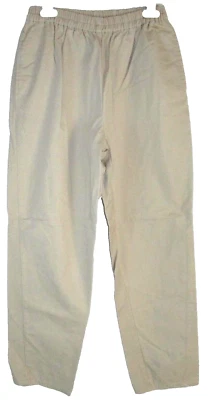 Pantalones informales Quacker Factory para mujer talla pequeña beige caqui CB35M Foto 1 de 4