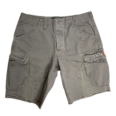 Shorts masculino vintage anos 90 Armani Exchange corte carga tamanho 36 cinza botão mosca - Imagem 1 de 4