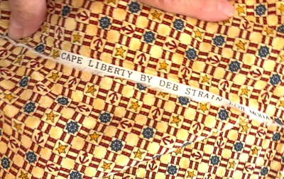 Vtg 42X49 MODA Deb Strain LIBERTY Plaid NAUTICAL FLAG Quilt Fabric Blue Red Ecru - Image 1 of 4