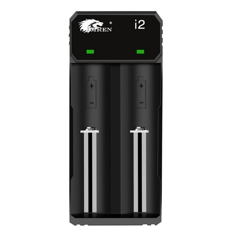 IMREN i2 2 Bay USB Battery Charger LED Display 14500 18350 18650 21700 AA AAA - Image 1 of 1