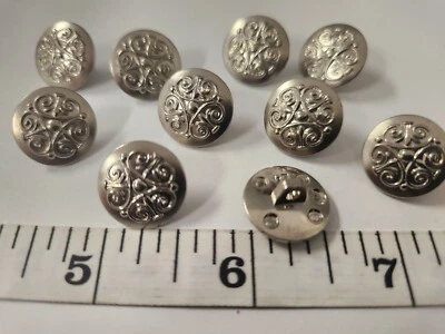 VINTAGE BUTTONS SET OF 12 SILVER TUZ3407 - Image 1 of 3