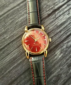 Reloj Hombre Roamer Brevete Manual Suizo Raro Dorado Rojo Negro ⌚ - Imagen 1 de 8