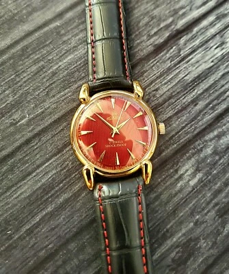 Rare Roamer Brevete Swiss Manual Mens Watch Gld Red Blk ⌚ - Image 1 of 4