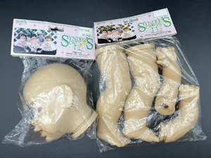 New 1990 Lot of 2 Packages Syndee's Crafts Doll Head Brown Eyes & Arms & Legs - Picture 1 of 9