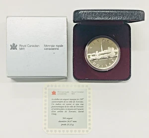 1984 Kanada Silberdollar, 150. Jahrestag von Toronto, Sesquicentennial in Box - Bild 1 von 3