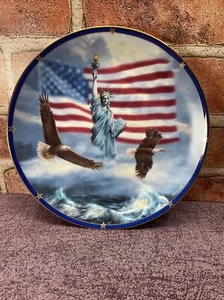 Danbury Mint "America Stands Proud" Porcelain Collectors Plate By Rudi Reichardt - Picture 1 of 3