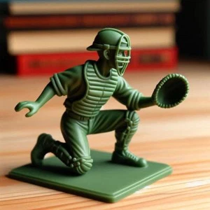 1x interessante grüne Baseball Soldat Figur klassisches Spielzeug Baseball L9S3 - Bild 1 von 17
