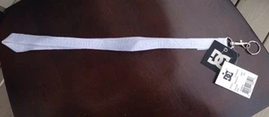 DC Shoes Logo Keychain Identify Lanyard White Skating Snowboarding Surfing NEW - Picture 1 of 2