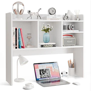 Desktop Bookshelf Countertop Storage Hutch w/ 5 Shelves for Computer Desk White - Picture 1 of 24