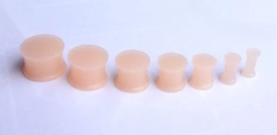 1x 3mm - 50mm Flesh Skin Tone Coloured Ear plug Earring Invisible RETAINER Large - Image 1 of 4