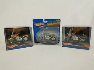 3 Hot Wheels Harley Davidson 1:18 Die Cast Heritage Softail & Fat Boy New In Box - Bild 1 von 10