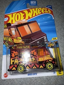 Hot Wheels Fast Foodie Quick Bite Fuego Fajitas 3/5 149/250 Long Card - Picture 1 of 3