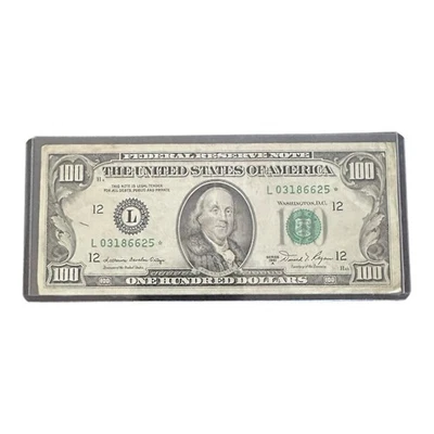 US  $100 Dollar Bill Vintage 1981 Star Note (03/18/66) Fancy Number L 03186625 * - Image 1 of 4