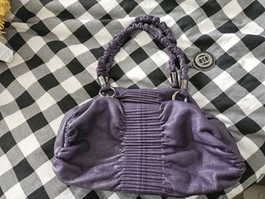 Bebe Cowhide Purple Purse Satchel - Picture 1 of 5