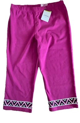 Bob Mackie • Designed Pull-On Jersey Crop Pants Sequin Magenta L /18 UK. BNWT — 第 1/4 张图片