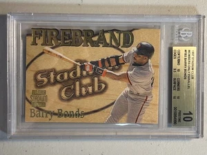 Barry Bonds BGS 10 Pop 1 1997 Topps Stadium Club Firebrand Member's Only #FB-3 - Picture 1 of 2