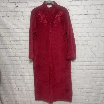 Bata Miss Elaine Manga Larga Roja Polar Cremallera Frontal Con Bolsillos Talla S Foto 1 de 4