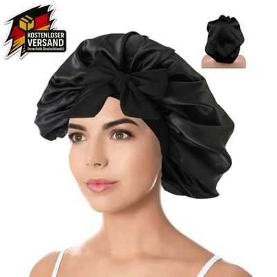 Schlafhaube Satin Haarhaube Damen Verstellbar Elastisch Silk Bonnet Haarschutz N