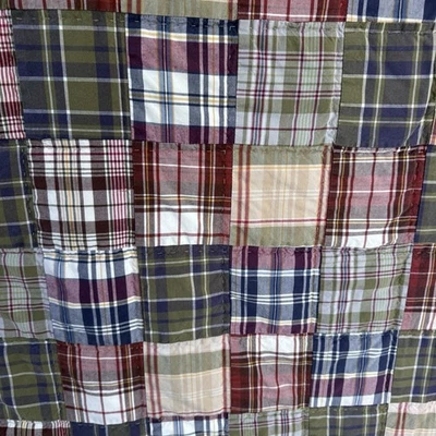 Woolwrich Edredón Doble Acolchado Retazos Reversible 86x62” Vintage Cuadros Foto 1 de 4