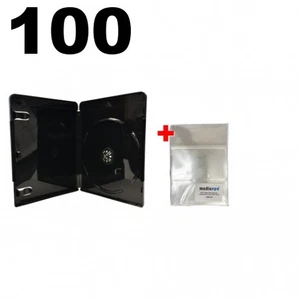 100 PREMIUM GLOSSY Black Blu-Ray Single DVD Cases 12MM & 100 OPP Bags - Picture 1 of 6