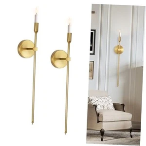 Candle Sconces Long Wall Candle Holder, Set of 2 Large Wall Candle Sconce Gold - Picture 1 of 7
