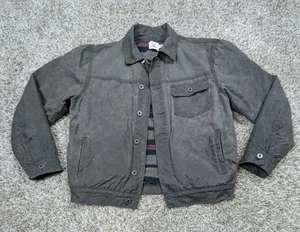 Flint and Tinder Wool Lined Waxed Trucker Jacket Women's Medium Dark Gray Brown - Picture 1 of 7