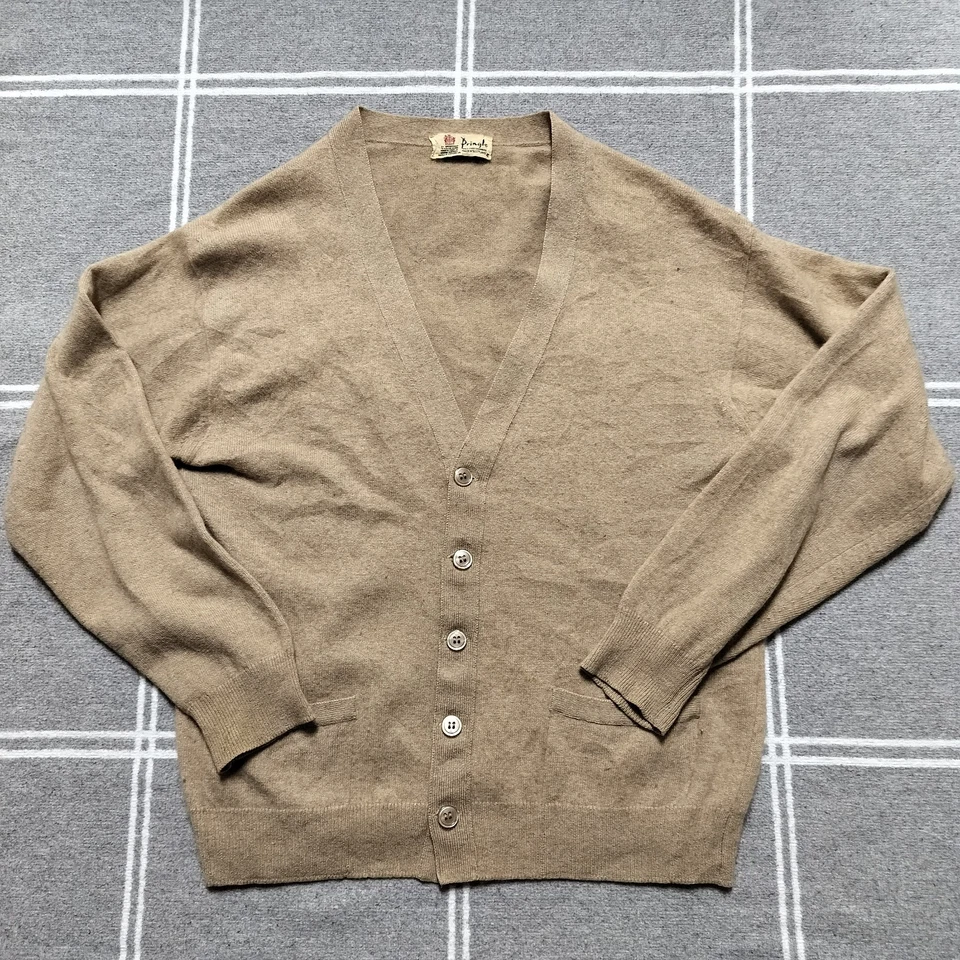 Vintage Pringle of Scotland Women's 40 (M) 100% Pure Cashmere Tan Cardigan - Image 1 of 4