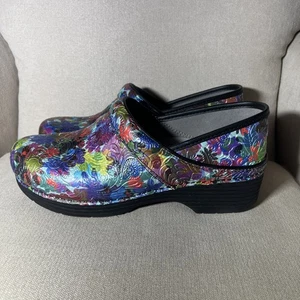 Nuevo Dansko 41/10.5-11 LT Pro Retro Flor Cuero Tooled Zuecos Zapatos Confort - Imagen 1 de 12