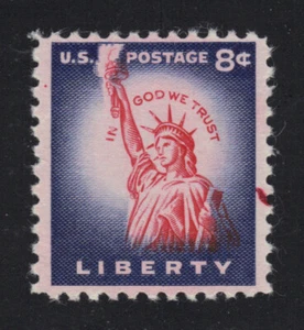 US #1041 MNH 8c Statue of Liberty Double Impression Inking Shift Freak Error - Picture 1 of 2