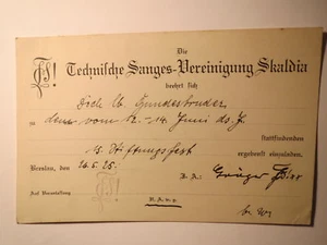 Technische Sanges-Vereinigung TSV Skaldia Breslau - 1925 Einladung Sängerschaft - Picture 1 of 2