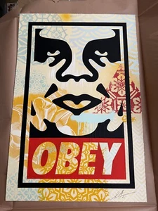 2023 Obey Icon HPM HAND PAINTED by Shepard Fairey Limited #/100 Art - Picture 1 of 4