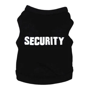 Dog Black SECURITY Puppy Clothes T-Shirt Coat Vest Top Warm XS S M L XL 2XL 3XL - Picture 1 of 5